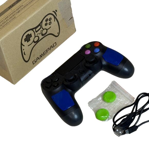 Wireless Controller for PS4 with Non-Slip Grip, 3.5mm Audio Jack and Thumb Caps - Picture 2 of 6